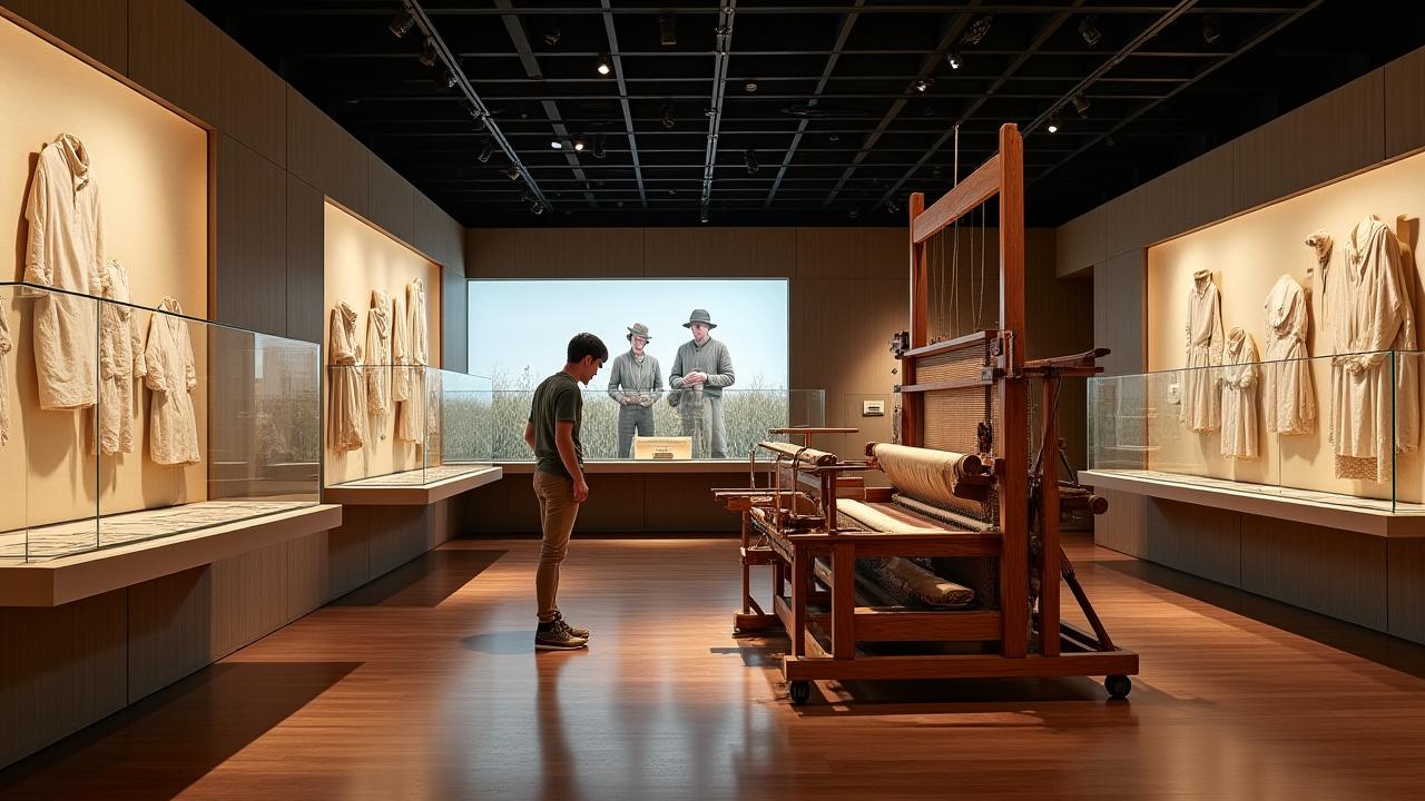 Immersive loom exhibit at Ulster Weavers Museum
