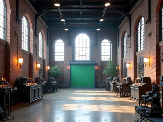 Converted industrial linen mill repurposed into a film studio.